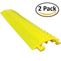 EZ Runner PVC Drop Over Cable Ramp - 2 Channel - Yellow, 2 Pack