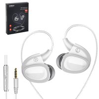 DCMEKA Wired Earbuds In-ear Monitor Headphones/Earphones/Headsets with Mic and Remote Control, Noise-Isolating Sweatproof Earphones HiFi Stereo Headset (White)