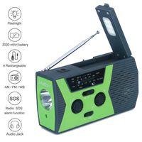 Solar Hand Crank Emergency Weather Radio,NOAA/AM/FM Portable Radio with LED Flashlight, Reading Lamp, Earphone Jack,2000mAh Power Bank Cellphone Charger and SOS Alarm