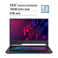 ASUS 2019 ROG Strix 15.6 Inch FHD Gaming Laptop (9th Gen Intel Hexa-core i5-9300H up to 4.1 GHz, 16GB RAM, 2TB HDD, NVIDIA GeForce GTX 1660 Ti, RGB Keyboard, Bluetooth, WiFi, HDMI, Windows 10)