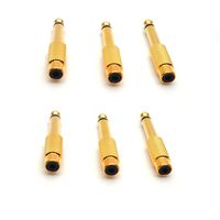 Antrader Audio Adapter 6.35mm Mono Male to RCA Female Audio Adapter Golden Plated Pack of 6