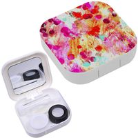 Portable Contact Lens Case Box Travel Kit Mirror + Bottle + Tweezers Container Holder [ Water Color ]