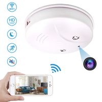 Newwings WiFi Hidden Spy Camera Smoke Detector with Night Vision and Motion Detection, Nanny Cam Mini Video Recorder Security Cameras for Home Office