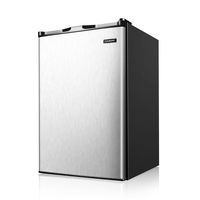 Euhomy Upright Freezer, Energy Star 3.0 Cubic Feet,Compact Single Door Freezer with Reversible Stainless Steel Door，Mini Freezer for Home/Dorms/Apartment/Office(Sliver)