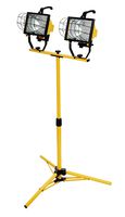 Woods L13 Twin Head Work Light, Adjustable Tripod Up To 42 Inches Tall, 16,000 Lumen, 4-Foot 18/3 Cord, Cord Storage Bracket, Weather Proof Power Switch Per Lamp For Individual Control (Includes 2 500-watt Quartz Halogen Bulbs)