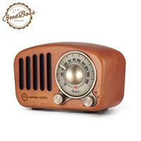 Vintage Radio Retro Bluetooth Speaker- Greadio Cherry Wooden FM Radio with Old Fashioned Classic Style, Strong Bass Enhancement, Loud Volume, Bluetooth 4.2 Wireless Connection, TF Card & MP3 Player