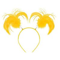 Amscan 399414.09 Tinsel Wrapped Ponytails Headbopper Accessory, Yellow, One Size Party Hats