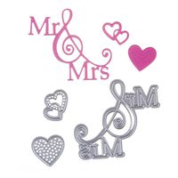 ZbFwmx Letter Thank you Mr&Mrs Best wishes Happy Anniversary Heart Metal Cutting Dies Stencil DIY Scrapbooking Embossing Tool DIY Paper Cards Album Decoration (Mr & Mrs)