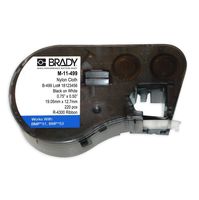 Brady M-11-499 Nylon Cloth B-499 Black on White Label Maker Cartridge, 3/4" Width x 1/2" Height, For BMP51/BMP53 Printers