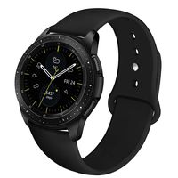 NAHAI Band Compatible with Samsung Galaxy Watch 42mm, Galaxy Watch Active, Gear Sport, 20mm Soft Silicone Replacement Strap Resistant Sport Wristbands for Women Men, Large, Black