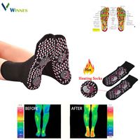 Winnes Foot Massager Self-Heating Cotton Sock Far Infrared Paded Cotton Comfortable and Breathable Socks Foot Massager (Black)