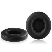 Justfitgear Replacement Protein Leather Ear Pads for Dr. Dre Beats Solo 2.0 3.0 Wired Headphone Headset Earphone (Black)