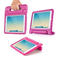 TNP iPad Mini Case - Kids Shock Proof Soft Light Weight Childproof Impact Drop Resistant Protective Stand Cover Case with Handle for iPad Mini 3 & iPad Mini 2 (Hot Pink)