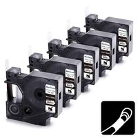 Compatible 1/2" DYMO Rhino Industrial Heat Shrink Tubes Work with DYMO Rhino 4200 5200 6000 Label Makers, Black on White, 5-Pack DYMO 18055