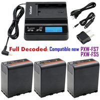 Kastar Fast Charger and BP-U66 Battery (3X) for Sony BP-U90 BP-U60 BP-U30 and PXW-FS7/FS5/X180 PMW-100/150/150P/160 PMW-200/300 PMW-EX1/EX1R PMW-EX3/EX3R PMW-EX160 PMW-EX260 PMW-EX280 PMW-F3/F3K/F3L