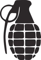 USCLIFESTYLE Guy - Manly Stuff Grenade (Black) (Set of 2) Premium Waterproof Vinyl Decal Stickers for Laptop MacBook Phone Tablet Helmet Car Window Bumper Mug Tuber Cup Door Wall Decoration
