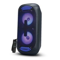 Fisher FBX520 5-inch Portable Bluetooth Speaker with Strap and Remote Control, Colorful Lights, Blue