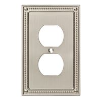Franklin Brass W35059-SN-C Classic Beaded Single Duplex Wall Plate/Switch Plate/Cover, Satin Nickel