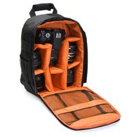 Waterproof DSLR SLR Camera Backpack Shoulder Bag Case Cover For Canon Sony Nikon (Orange)