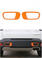 Dwindish Orange ABS Rear Bumper Tow Hook Decoration Fog Light Trim Cover for Jeep Renegade 15 up