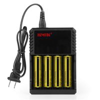 4 Slot Rechargeable Battery Charger LCD Display 4 Bays Universal Smart Charger for 3.6/3.7V Li-ion Rechargeable Batteries AA 26650, 18650, 17670,18490, 17500, 16340(RCR123) with 4Pcs 9800mAh Batteries