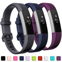 GEAK Compatible with Fitbit Alta and Alta HR Band, Soft Classic Accessories Sport Bands Compatible for Fitbit Alta HR/Fitbit Ace,Gray Navy Plum,Small