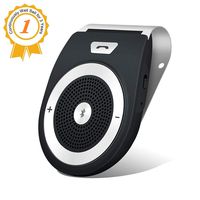 Bluetooth Handsfree Speakerphone for Cell Phone, Aigital Wireless Car Speaker Motion AUTO Power ON Car Receiver Sun Visor Music Player Adapter Built-in Microphone for Hands-Free Talking - Black