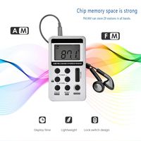 AM FM Pocket Radio, DDSKY Portable Digital Tuning AM FM Stereo Radio Mini Compact AM FM Radio Speaker with LCD Display Lanyard and Earphone for Walking Jogging Gym Camping, Silver
