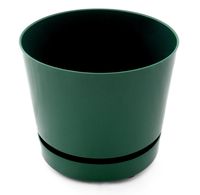 Large 10" Self-Watering + Aerating + High Drainage Deep Reservoir Modern Round Planter Maintains Healthy Roots and Moisture for House Plants & Garden (10 Inch, Green)