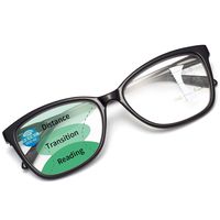 LianSan Square Progressive Multifocal Blue Light Blocking Reading Glasses with Spring Hinge Computer Readers for Men and Women Black 2.50