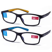 K KENZHOU Reading Glasses 2 Pack for Men/Women Ladies' Readers Blue Blocking Computer Glasses UV Protection Reduce Eyestrain (bule and yellow, 3.5)