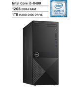 Dell Vostro Business Desktop, Intel Core i5-8400 2.80GHz Processor (9MB Cache, Up to 4.00GHz), Intel UHD Graphics 630, 12GB Memory, 1TB Hard Disk Drive, DVD, HDMI, Windows 10 Pro, Black
