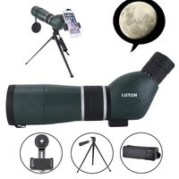 Spotting Scope 15-45X60 HD Waterproof Birdwatching Monocular Telescope for Stargazing Archery Wildlife Scenery BAK4 45-Degree Angled Eyepiece Scope,Optics Zoom 43-21m/1000m withTripod&Phone Mount