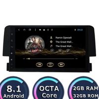 ROADYAKO 9Inch Auto Stereo for Honda Civic 2016 2017 2018 Android 8.1 Car GPS Navigation Radio Player Octa Core 2GB RAM 32GB ROM WiFi 3G RDS Mirror Link FM AM BT