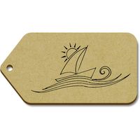 Azeeda 10 x Large 'Sailing Boat' Wooden Gift Tags (TG00072280)