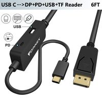 USB C to Displayport Cable 4K@60Hz,Power Charging PD,Dex Station/Hub for Samsung S9/S8/S10 Plus,Note 10/9/8,iPad Pro 2018,MacBook Pro,Nintendo Switch to DP Monitor,TV(Type C Display Port Adapter Cord)