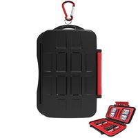 LXH Memory Card Case, Portable Holder SD SDHC SDXC CF XQD TF Micro SD SIM Micro SIM Nano SIM Card Storage With Carabiner For 8SD+ 3CF+ 8TF/MSD+ 1XQD+ 2SIM + 2Micro SIM+2Nano SIM+1Pin Key (27 Slots)