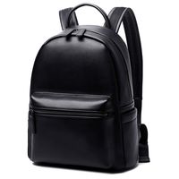 PU Leather Travel Laptop Computer Backpack Waterproof Anti Theft Durable Business School College 15.6 Inch Bookbag for Mens and Women (Black)