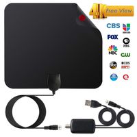 HDTV Antenna Indoor TV 4K, HENSUN Digital TV Antenna 50-80 Miles Range Outdoor with Newset Amplifier Signal Booster - 4K Local Channels Broadcast for All Types of Smart Television- Black