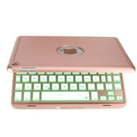 Sammid iPad Air Bluetooth Keyboard Case, Slim Fit Hard Shell Stand Protective Case with 7 Colors Back-lit Wireless Smart Keyboard Cover with Auto Wake/Sleep Function for 9.7 inch iPad Air -Rose Gold