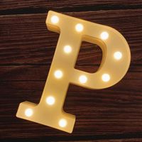 MUMUXI LED Marquee Letter Lights 26 Alphabet Light Up Marquee Number Letters Sign for Wedding Birthday Party Battery Powered Christmas Lamp Night Light Home Bar Decoration (P)