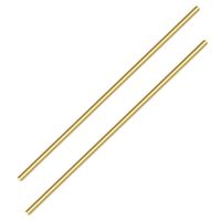 Sutemribor Brass Solid Round Rod Lathe Bar Stock, 6mm in Diameter 350mm in Length (2 PCS)