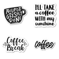 Funny Coffee Sticker Pack Coffee Stickers - 4 Pack - Sticker Vinyl Decal - Laptop, Phone, Tablet Vinyl Decal Sticker (4 Pack) S172447
