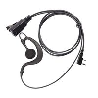 Arama Walkie Talkie Earpiece Two-Way Radio Headset with PTT and MIC G Shape Adjustable for 2 PIN Kenwood Baofeng UV-5R BF-F8HP BF-888S Arcshell AR-5 A101K01