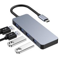 USB C Hub, 4 USB Ports MacBook Pro Accessories, Type C to USB 3.0 Hub Adapter, High Speed Aluminum Data Hub Compatible with MacBook Pro, iMac Pro, Mac Mini/Pro, USB C Devices