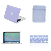 TOP CASE - 4 in 1 Essential Bundle Matte Hard Case,Keyboard Cover,Sleeve Bag,Screen Protector Compatible Old MacBook Pro with Retina Display Model A1425 and A1502 - Serenity Blue