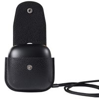 Sodoop Leather Case for Beat s Powerbeats Pro, Fashion Genuine Leather Case Protective Shock Resistant Anti-Lost & Shockproof Carrying Case Cover with Keychain & Lanyard for Beats Powerbeats Pro