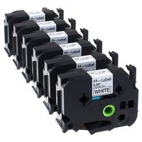 Label KINGDOM Compatible with Brother P-Touch Label Maker Tape (TZ251 TZe251 TZ-251) Black on White, 1" (24mm) x26.2 ft. (8m), 6- Pack