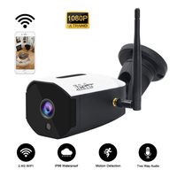 WiFi Security Camera Outdoor, 1080P HD IP Camera Wireless/Night Vision/Outdoor Waterproof/Motion Detection Alarm/ 2-Way Audio/SD Card Slot. Support ONVIF WiFi Bullet Security Camera.