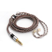 Linsoul TRIPOWIN C8 8-Core Silver Copper Foil Braided Earphone Replacement Upgrade Cable, Tinsel Silver Copper Wire for KZ ZSN Pro, ZS10 Pro NF2u, QDC IEMs (4.4mm Plug, QDC Connector)